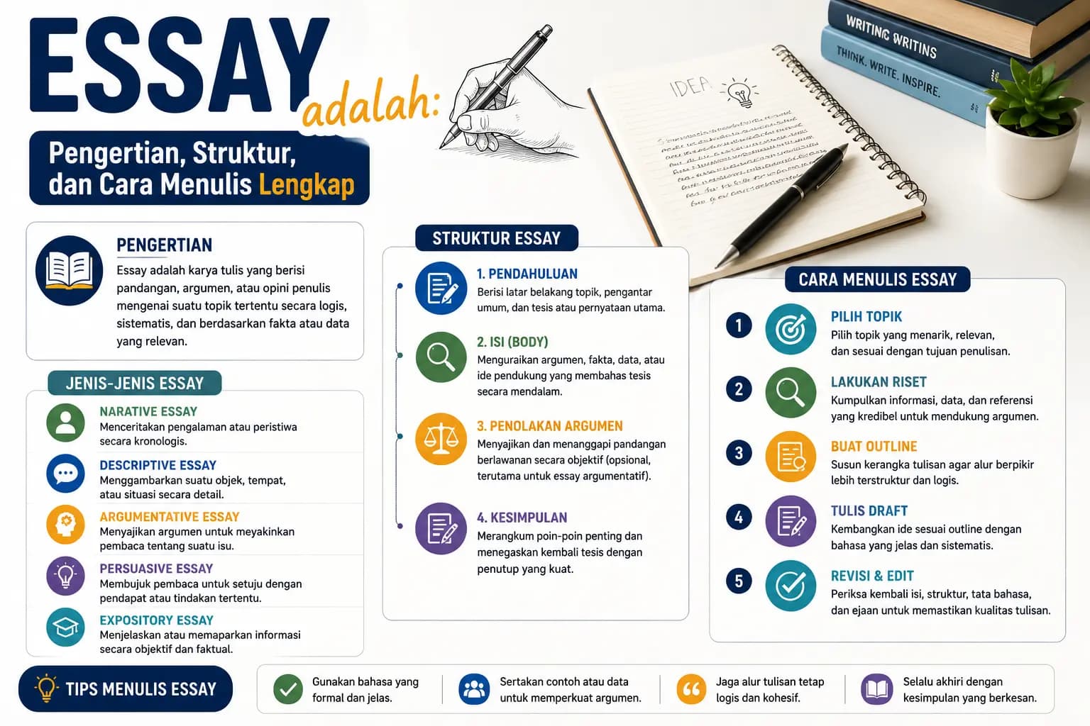 Essay adalah: Pengertian, Struktur, dan Cara Menulis Lengkap