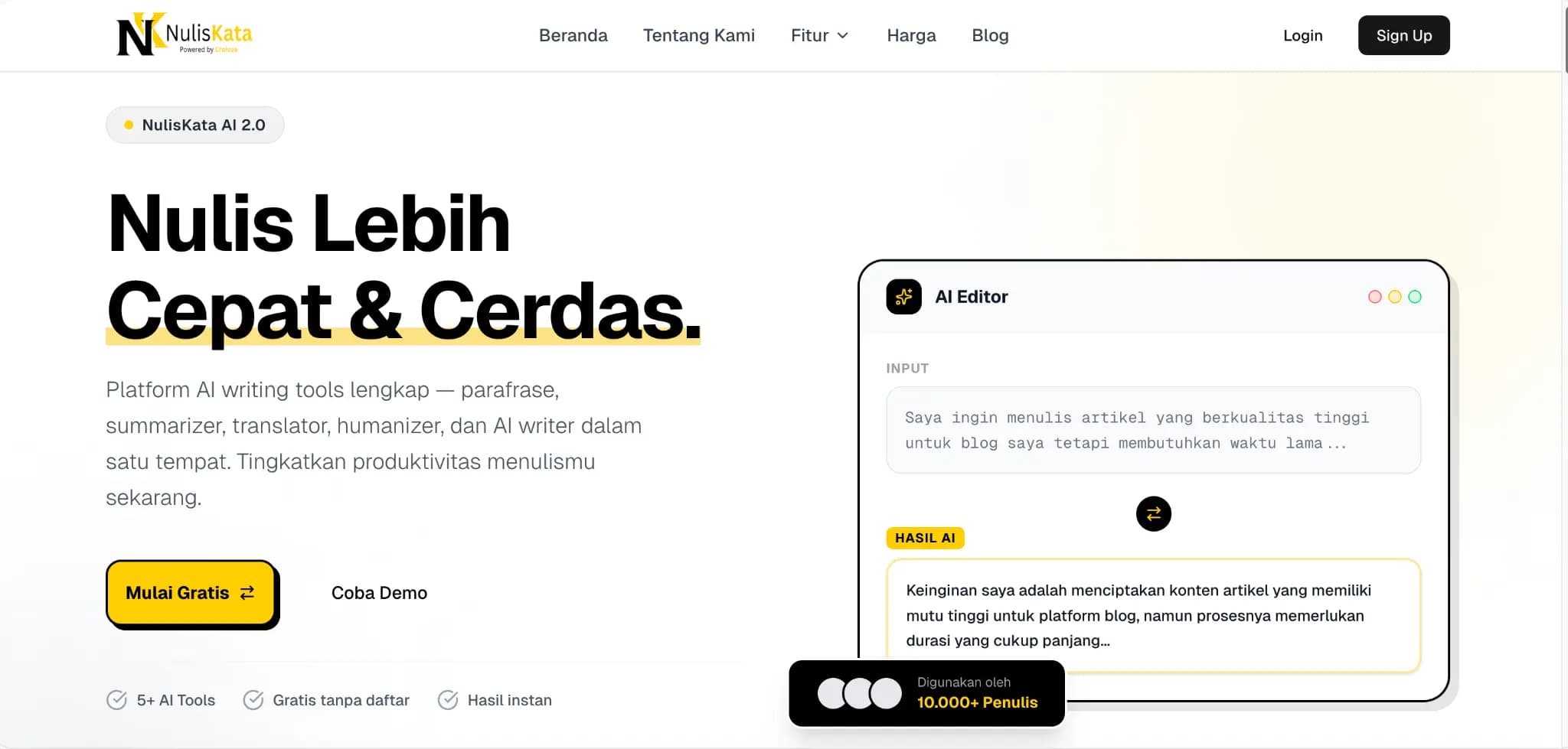 Platform AI Writing Tools Indonesia Terbaik: Hemat &amp; Fitur Terlengkap